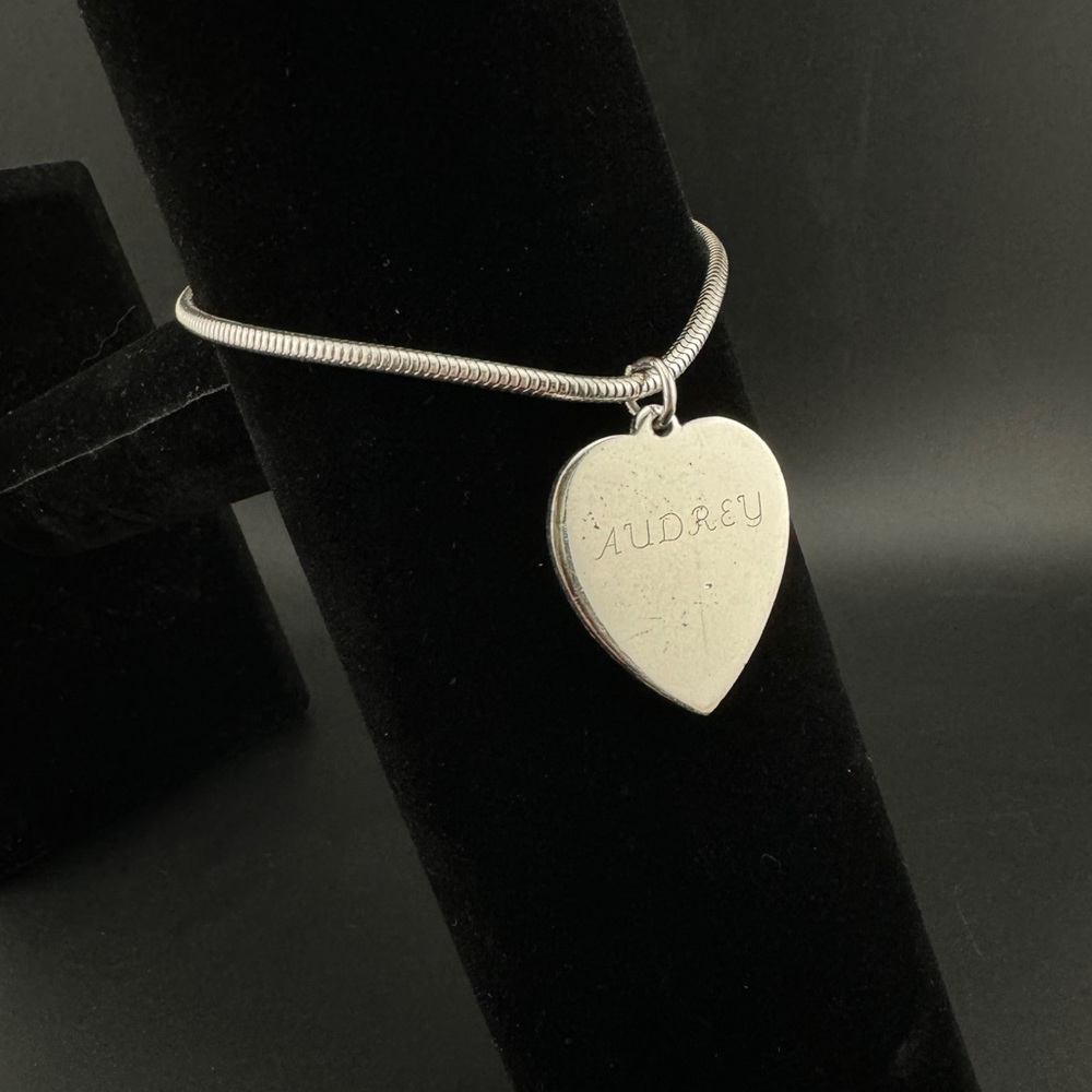 Audrey Engraved Vintage Cora Heart Bracelet
